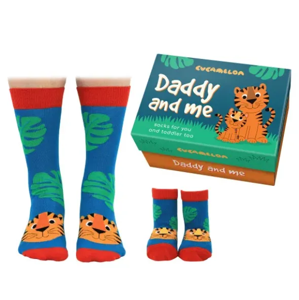 Familiensocken - Daddy and Me Tiger - Socken Vater, Kind (2 Sockenpaare)
