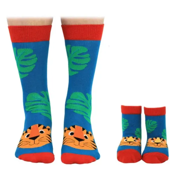 Familiensocken - Daddy and Me Tiger - Socken Vater, Kind (2 Sockenpaare)