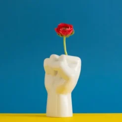 F*CKVASE weiß - Keramikvase Stinkefinger