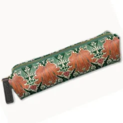 Federmäppchen mit Blumenmuster in Lederoptik – stilvolles Stifte Etui mit Reißverschluß