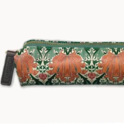 Federmäppchen mit Blumenmuster in Lederoptik – stilvolles Stifte Etui mit Reißverschluß