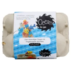 Fingerpüppchen gestrickt - OCEAN Geschenkset mit Geschichte