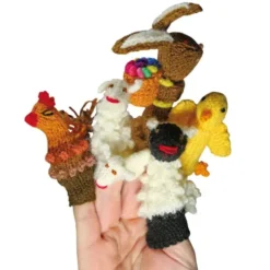 Fingerpüppchen gestrickt - OSTERN Geschenkset mit Geschichte