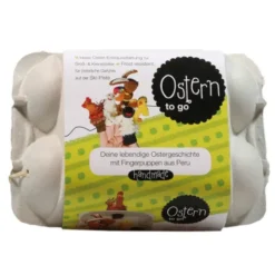 Fingerpüppchen gestrickt - OSTERN Geschenkset mit Geschichte