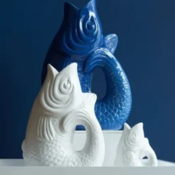 Fisch-Vase & Karaffe aus Keramik 2,7 l – Monsieur Carafon Rainbow Mint