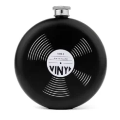 Flachmann im Schallplatten-Style - schwarz, 240ml