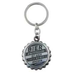 Flaschenöffner - Kronkorken Anhänger mit Spruch - kaltes Bier
