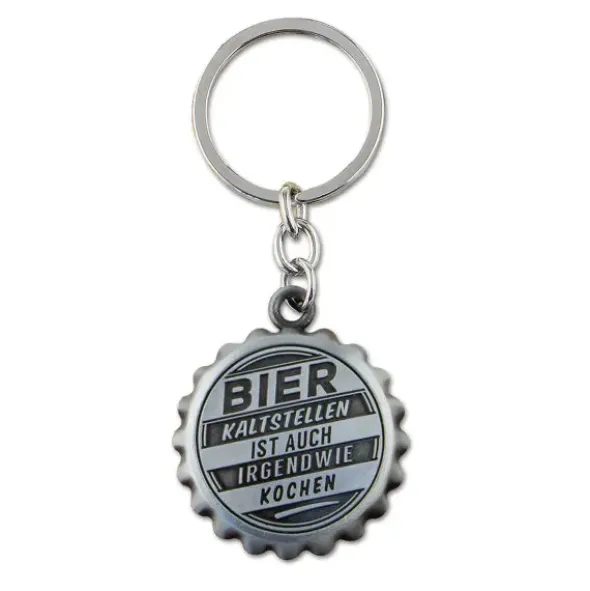 Flaschenöffner - Kronkorken Anhänger mit Spruch - kaltes Bier