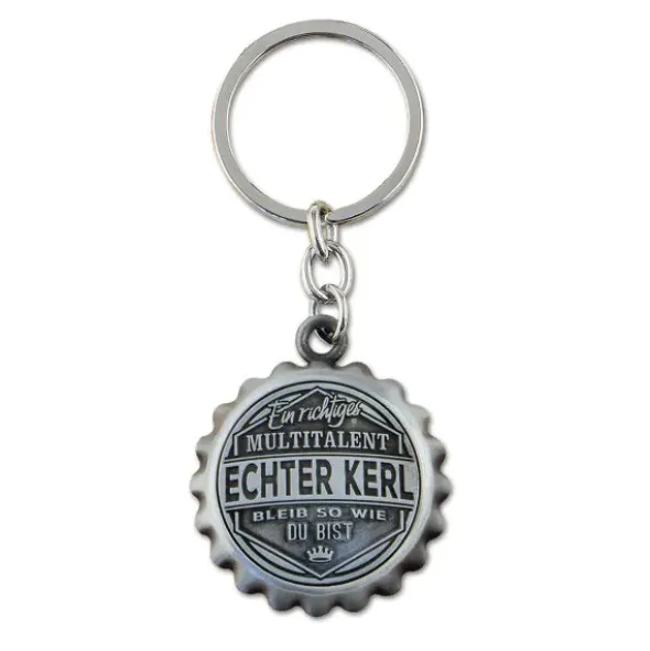 Flaschenöffner - Kronkorken Anhänger mit Spruch - Echter Kerl