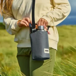 Flaschentasche zum Umhängen, isolierend - beige