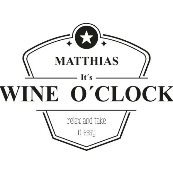 Flaschenverpackung Geschenkkiste Holz, Wine O'Clock + Gravur