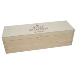 Flaschenverpackung Geschenkkiste Holz, Merry Christmas + Gravur