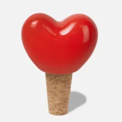 Flaschenverschluss Herz rot - Keramik