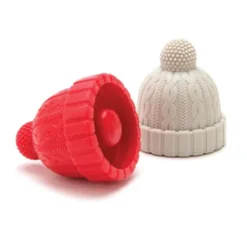Flaschenverschluss Mütze 2er Set – Flaschenstopfen BEANIE hellgrau & rot