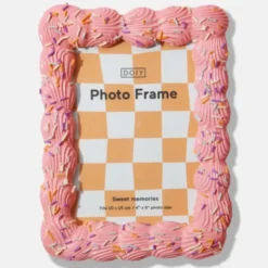 Fotorahmen Zuckerguss-Optik 19 x 15 cm rosa