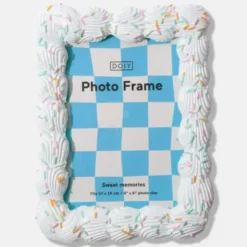 Fotorahmen Zuckerguss-Optik 19 x 15 cm weiß