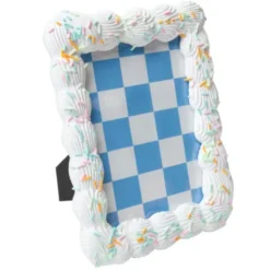 Fotorahmen Zuckerguss-Optik 19 x 15 cm weiß