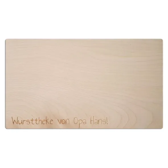Frühstücksbrett / Brotzeitbrett aus Holz mit Wunschtext