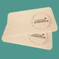 Frühstücksbrett Holz - Lieblingsschwester