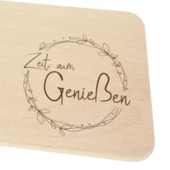 Frühstücksbrett Holz - Zeit zum Genießen
