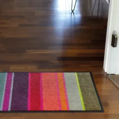 Fußmatte LARGO bunt gestreift, 75 x 50 cm - waschbar