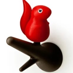 Garderobenhaken Eichhörnchen 2er-Set braun/rot