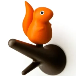 Garderobenhaken Eichhörnchen 2er-Set braun/orange