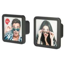 Garderobenhaken KLICK mit Fotorahmen, 2er Set schwarz