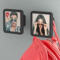 Garderobenhaken KLICK mit Fotorahmen, 2er Set schwarz