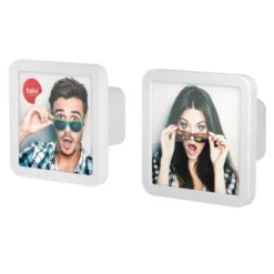 Garderobenhaken KLICK mit Fotorahmen, 2er Set weiß