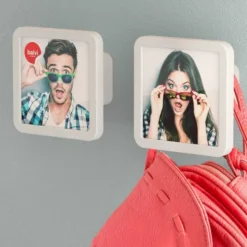 Garderobenhaken KLICK mit Fotorahmen, 2er Set weiß