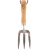 Garten Handgabel mit Holzgriff, Edelstahl