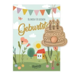 Geburtstagskarte mit Samenkugel - Blumen für deinen Geburtstag