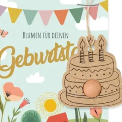 Geburtstagskarte mit Samenkugel - Blumen für deinen Geburtstag