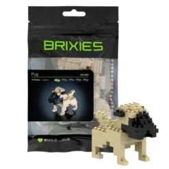 Geschenkbeutel mit BRIXIES Klemmbausatz MOPS - 73 Bausteine | Level 1