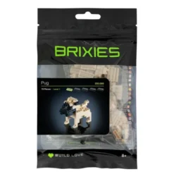 Geschenkbeutel mit BRIXIES Klemmbausatz MOPS - 73 Bausteine | Level 1