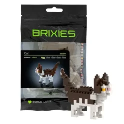 Geschenkbeutel mit BRIXIES Klemmbausatz HAUSKATZE - 93 Bausteine | Level 1