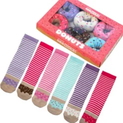 Geschenkbox Donuts, 6 Socken Gr. 37-42