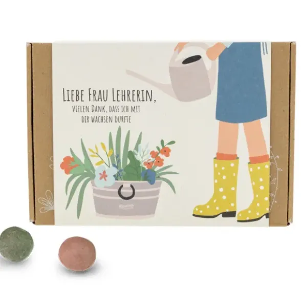 Geschenkbox Samenbomben 7er Set - Liebe Frau Lehrerin, ...