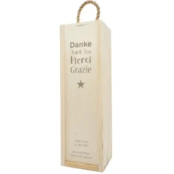 Geschenkbox Wein aus Holz mit Gravur - Danke