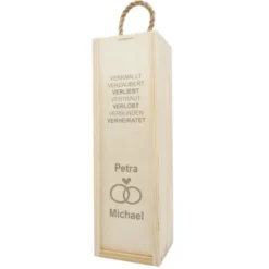 Geschenkbox Wein aus Holz mit Gravur - Hochzeit