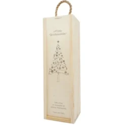 Geschenkbox Wein aus Holz mit Gravur - Frohe Weihnachten