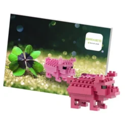 Geschenkkarte Glück mit Brixies Klemmbausatz GLÜCKSSCHWEIN - 189 Bausteine