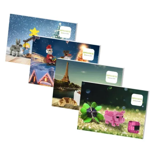 Geschenkkarte mit Brixies Klemmbausatz SANTA CLAUS - 78 Bausteine