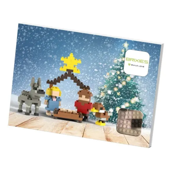 Geschenkkarte mit Brixies Klemmbausatz WEIHNACHTSKRIPPE - 189 Bausteine