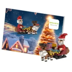 Geschenkkarte mit Brixies Klemmbausatz WEIHNACHTSMANN - 188 Bausteine