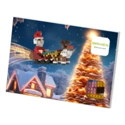 Geschenkkarte mit Brixies Klemmbausatz WEIHNACHTSMANN - 188 Bausteine