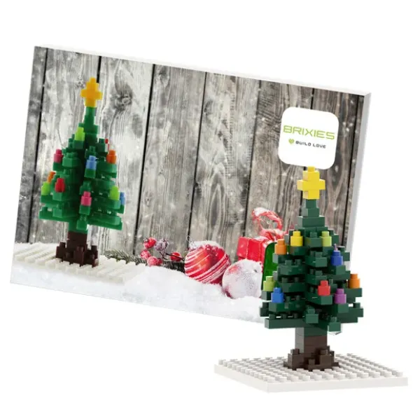 Geschenkkarte mit Brixies Klemmbausatz WEIHNACHTSBAUM - 72 Bausteine