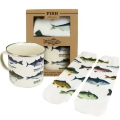 Geschenkset FISCHE Tasse + Socken mit Fisch Motiv