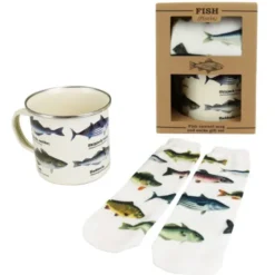 Geschenkset FISCHE Tasse + Socken mit Fisch Motiv
